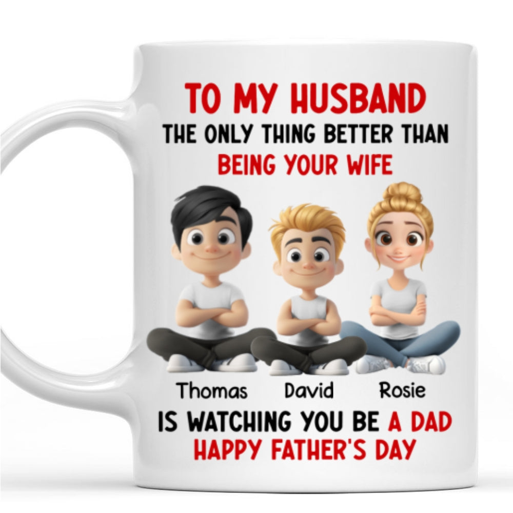 Custom Anniversary Keepsake Gifts For Couple • Watching You My Husband - Personalized Coffee Mug