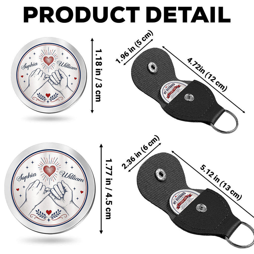 Custom Coin Keychain for Husband, Couple Anniversary Valentine's Day Gifts • My Love For You - Personalized Pocket Hug