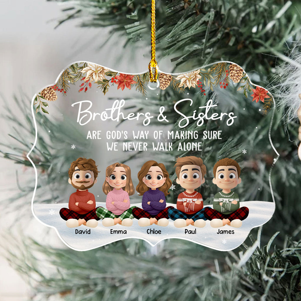 Custom Brothers & Sisters Christmas Ornament •  Together Always Brothers and Sisters - Personalized Acrylic Ornament