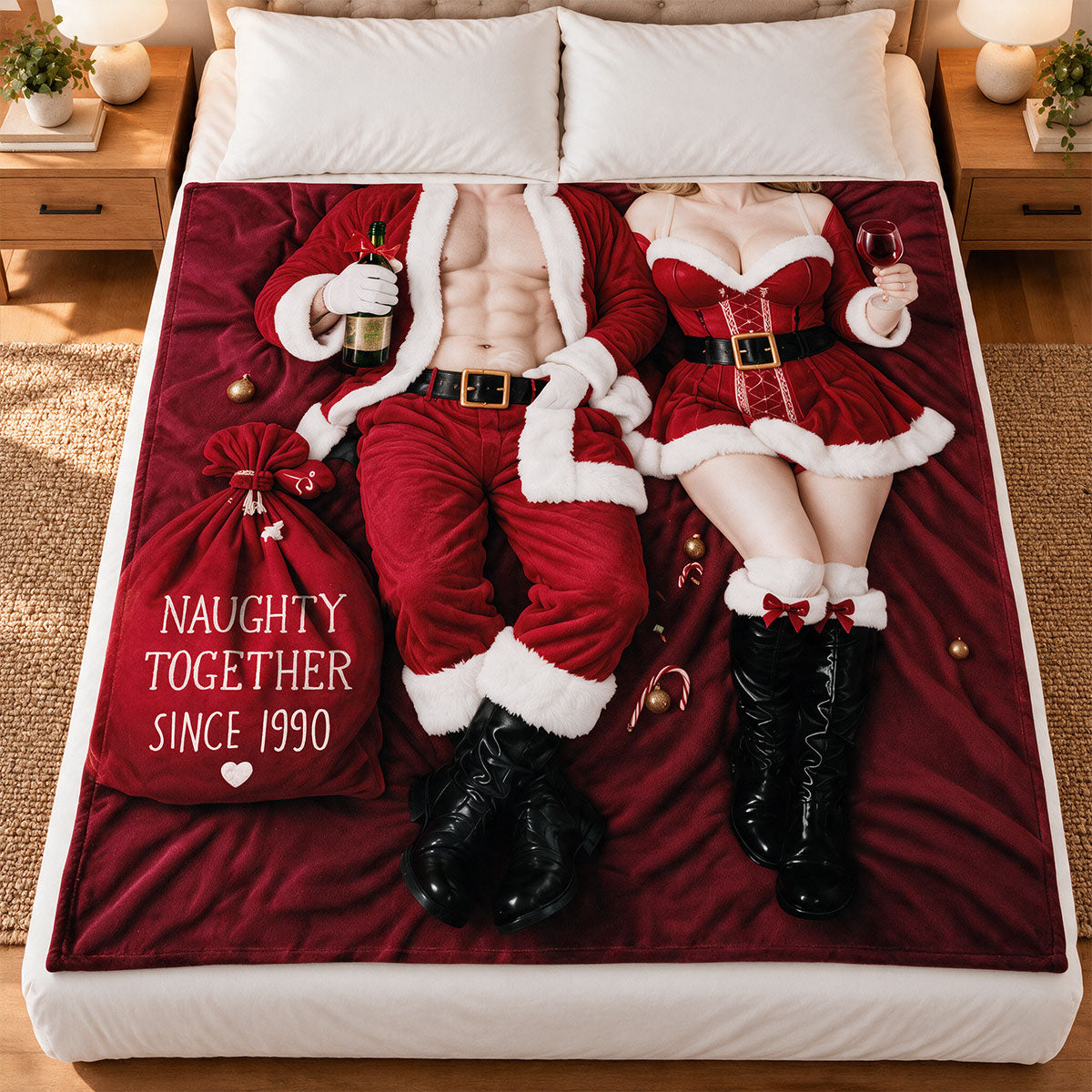 Funny Couple - Personalized Fleece Blanket