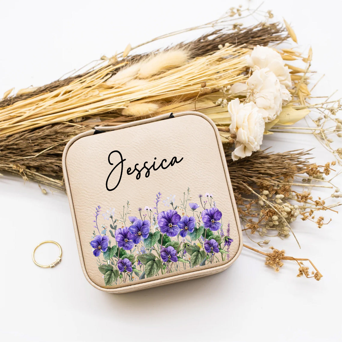 Birth Month Flower Gift - Personalized Jewelry Box