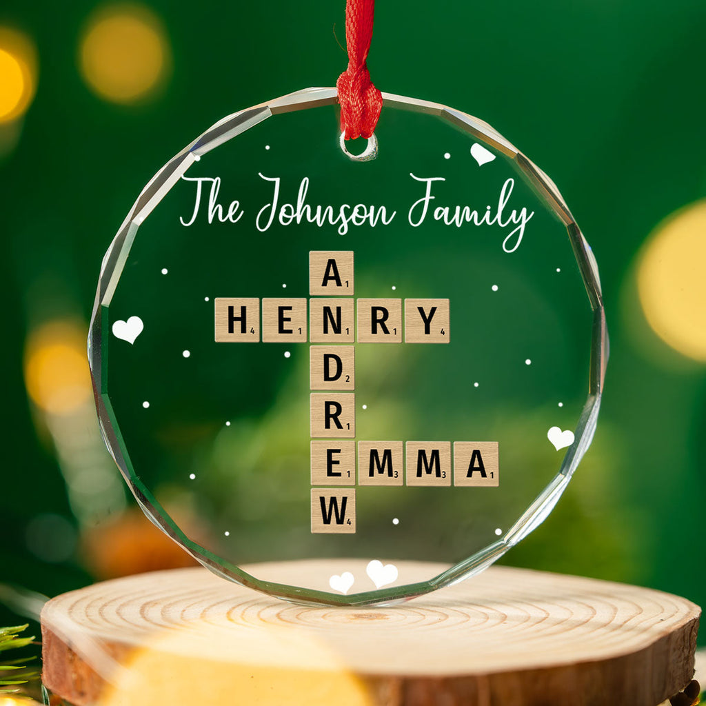 Custom Keepsake Christmas Ornament •  Together We Complete The Puzzle - Personalized Glass Ornament
