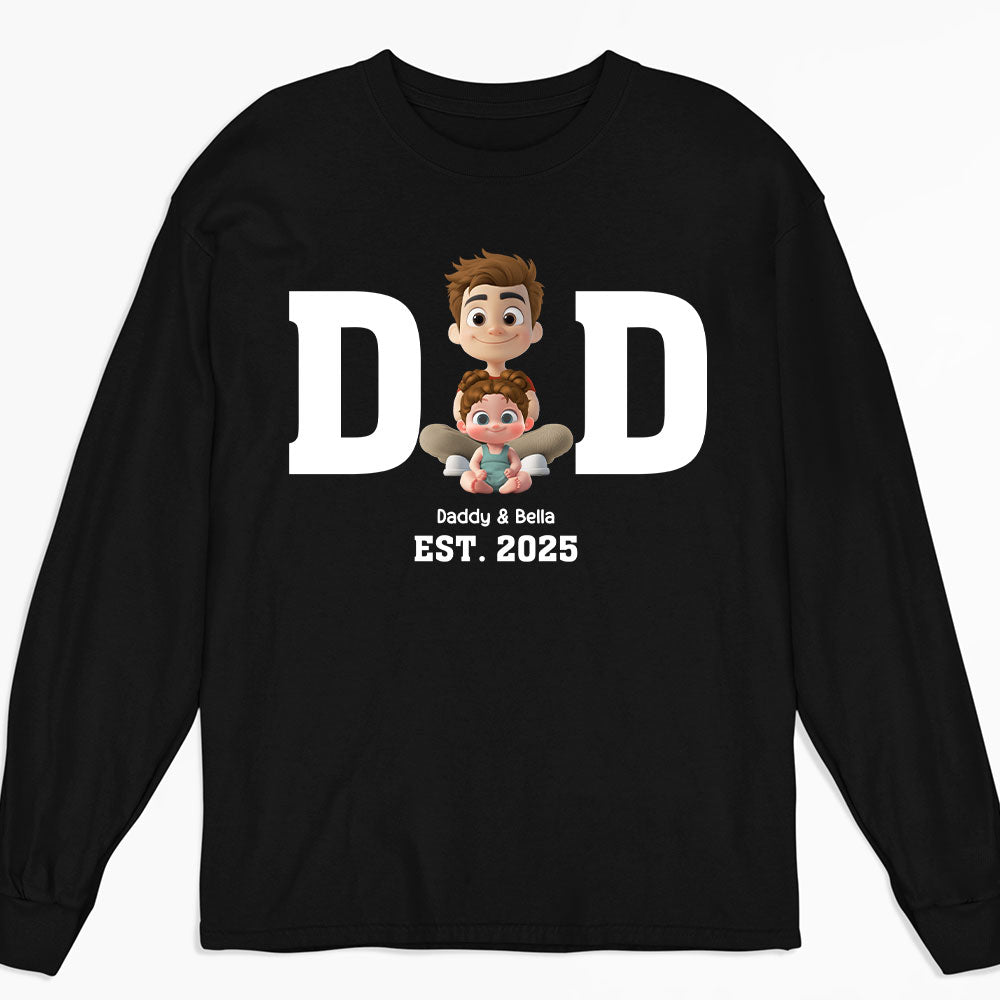 Custom Father's Day, Special Gift for Dad & Grandpa • Happy Kids With Dad - Personalized Shirt