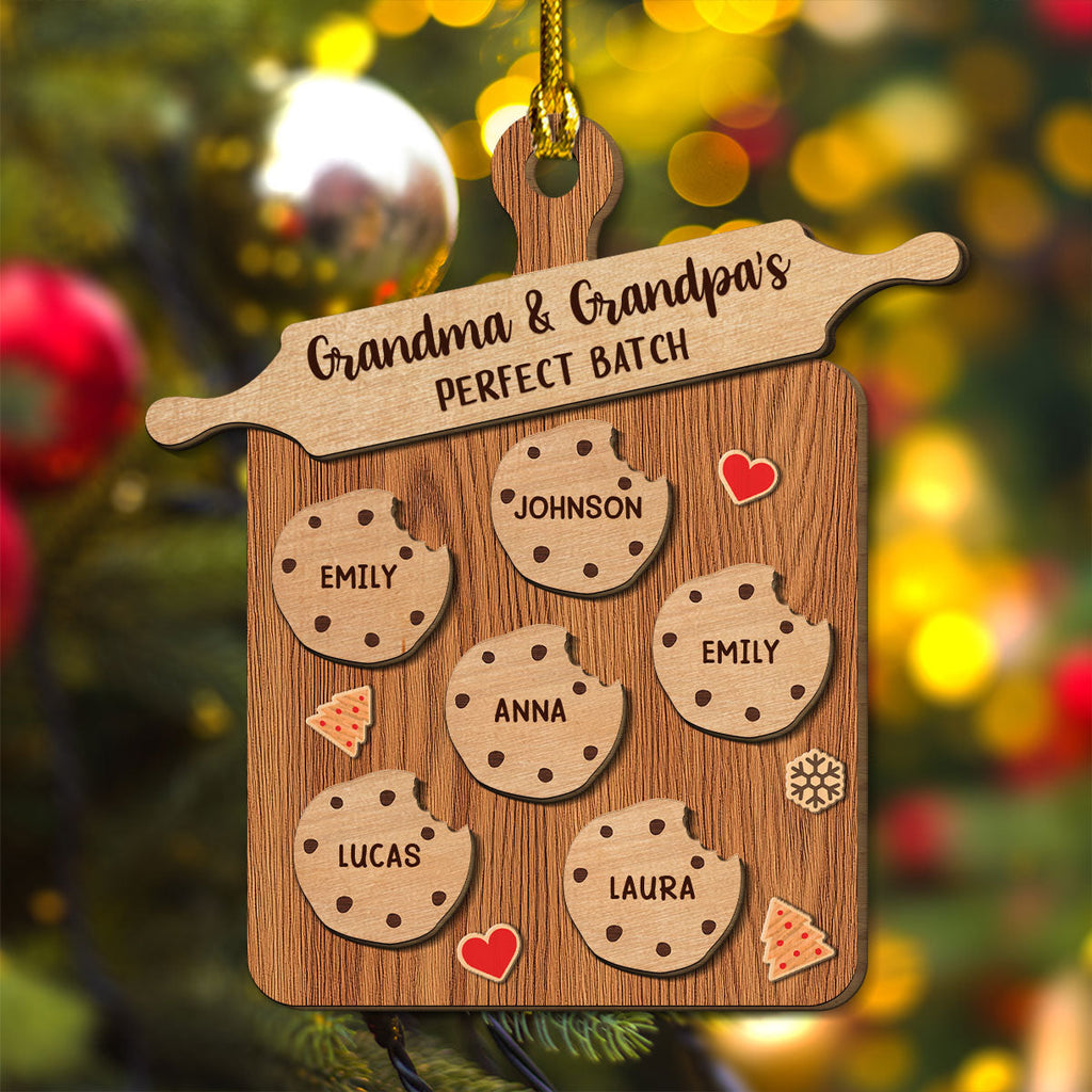 Custom Family Ornament, Christmas Gift for Family Members •  Perfect Batch Parents - Personalized Freeshape 2-Layered Wood Ornament
