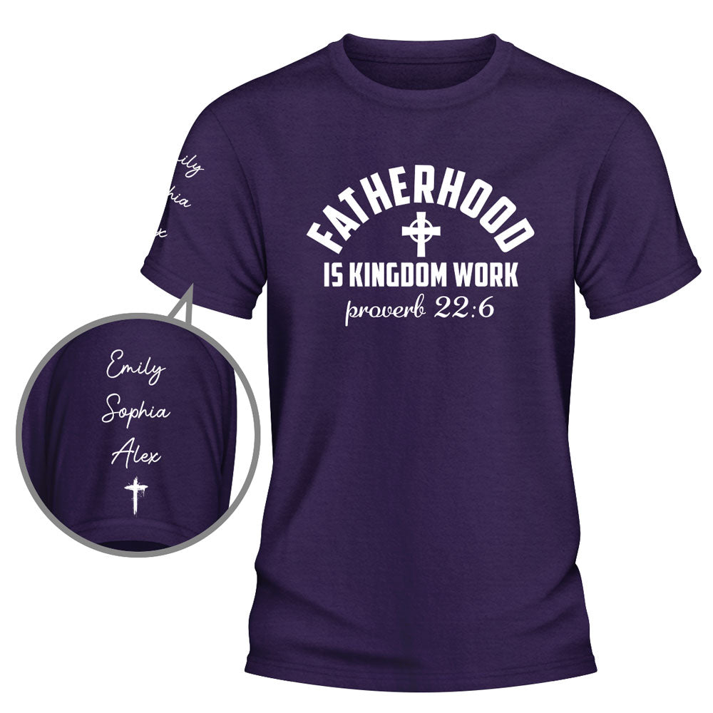 Custom Father's Day, Special Gift for Dad & Grandpa • Fatherhood - Personalized Shirt With Design On Sleeve