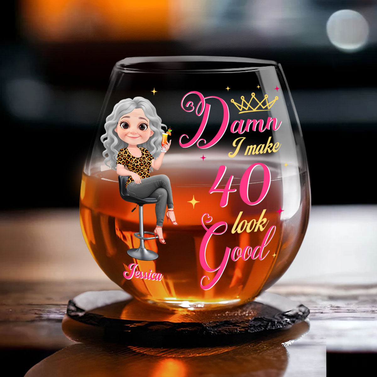 This Queen Look Fabulous - Personalized Wine Glass