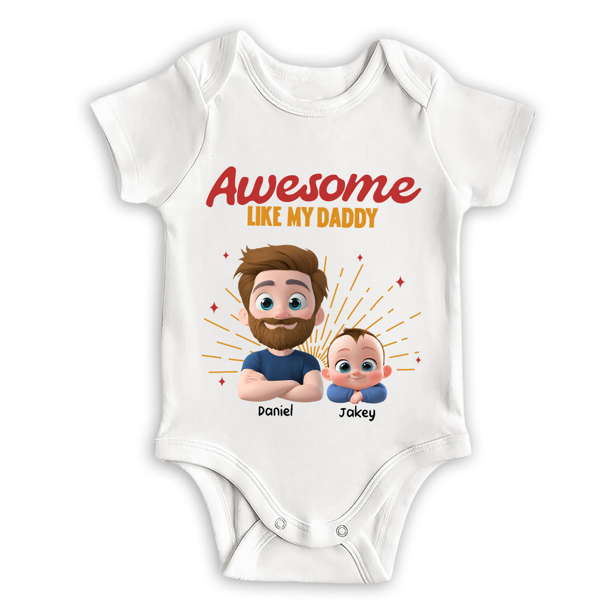 Custom First Father's Day, Christmas Gift for New Dad • Awesome Baby Dad - Personalized T-Shirt And Onesie