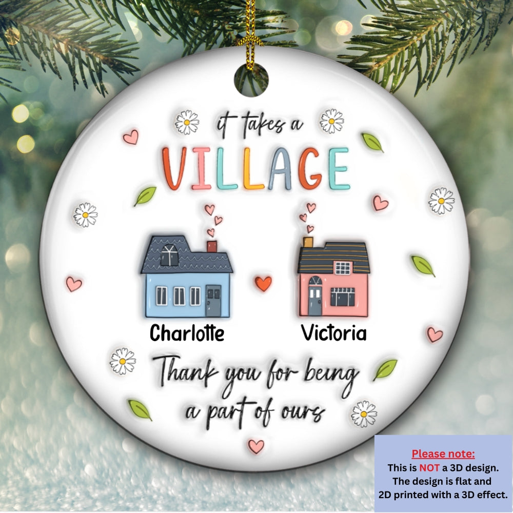 Custom Keepsake Christmas Ornament •  Thank You For Being A Part Of Ours - Personalized 3D Inflated Effect Ceramic Ornament