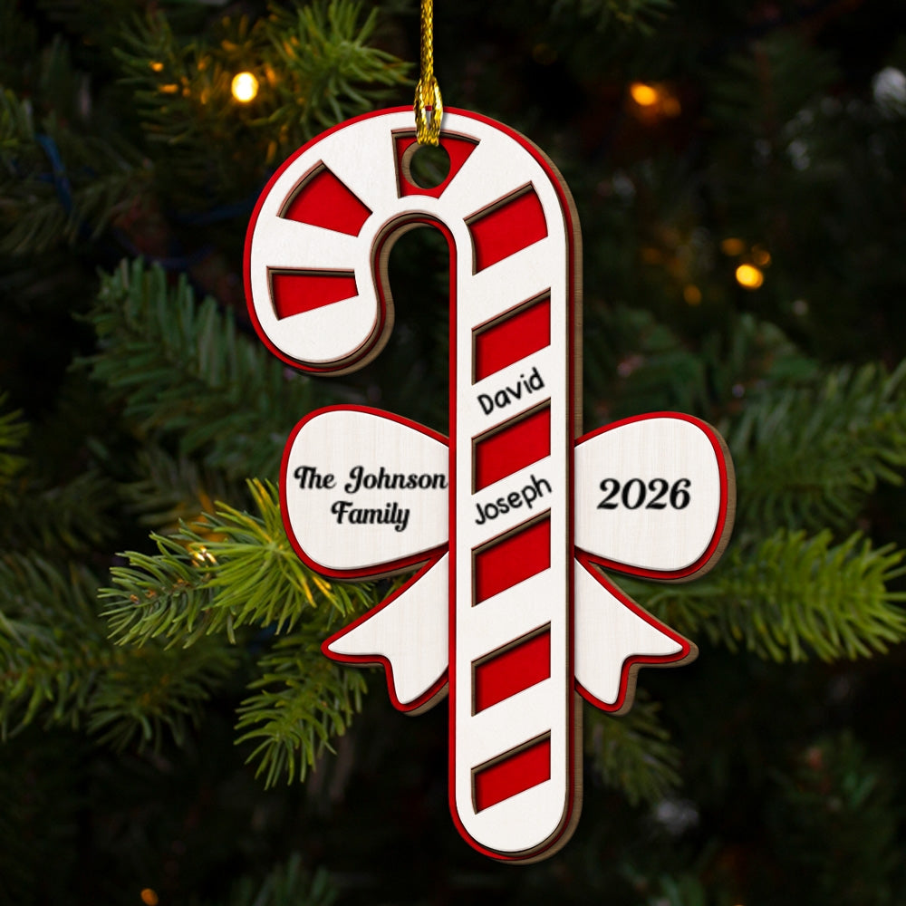 Custom Family Ornament, Christmas Gift for Family Members •  Sweetest Family Christmas - Personalized 2-Layered Wood Ornament