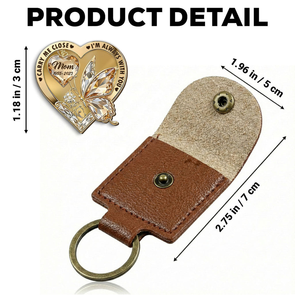 Custom Memorial Coin Keychain, Sympathy Keepsake • The Moment My Heart Changed Forever - Personalized Wooden Pocket Hug