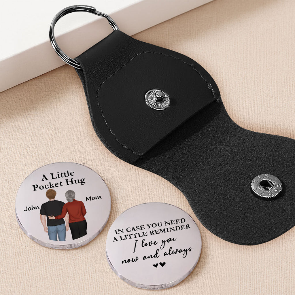 Custom Coin Keychain for Son, Father's Day Birthday Gifts • A Little Reminder From Parents - Personalized Pocket Hug