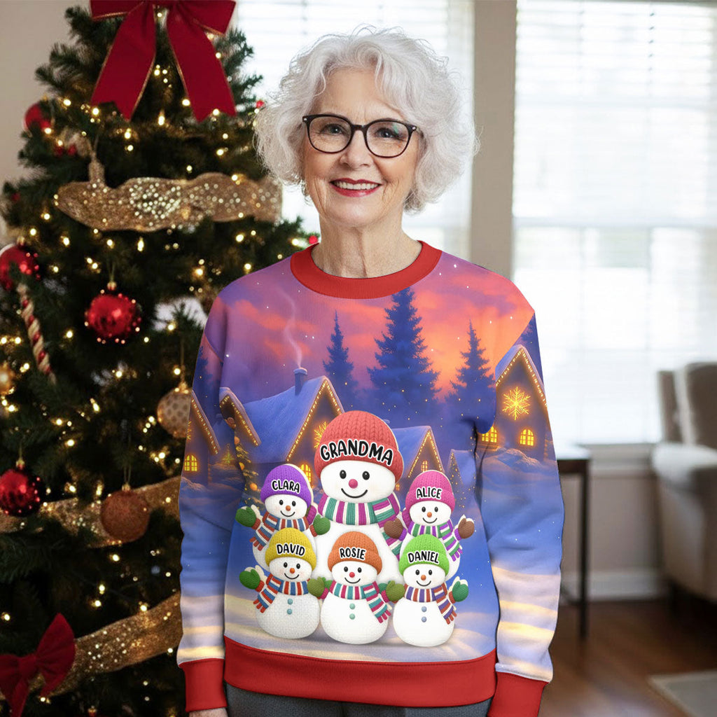 Custom Grandma Christmas Sweatshirt, Gift for Mothers • I Love Being Called Grandma - Personalized All-Over-Print Sweatshirt