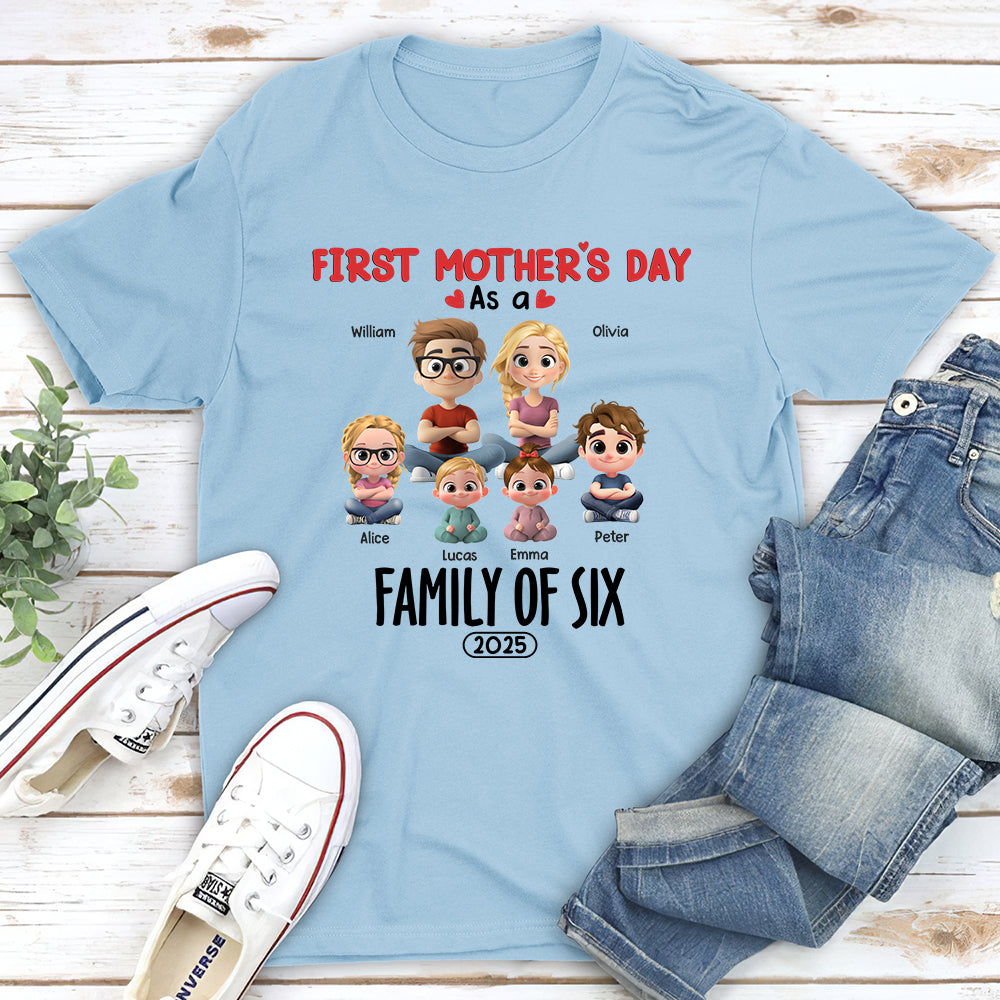 Custom First Mother's Day for Daughter, Christmas Gift for New Mom • Family Of Three - Personalized T-shirt And Onesie