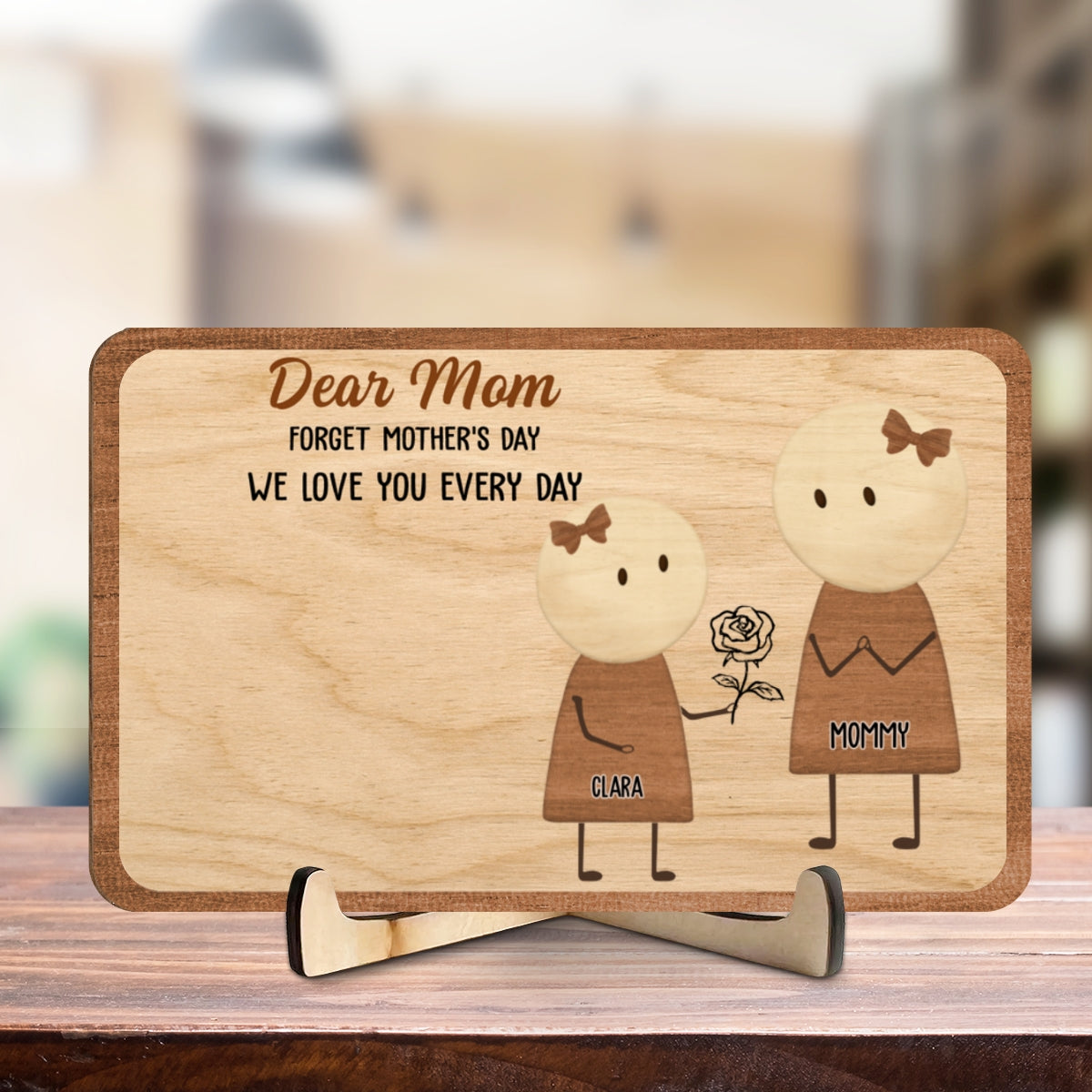 Custom Mother's Day Decor, Gift for Mom & Grandma • We Love You Everyday - Personalized Wooden Plaque