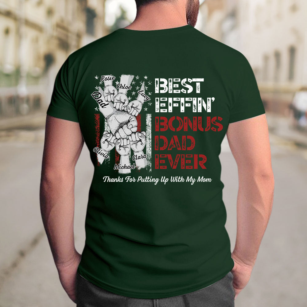 Custom Christmas & Birthday Keepsake Gift • Best Bonus Dad Ever - Personalized Shirt