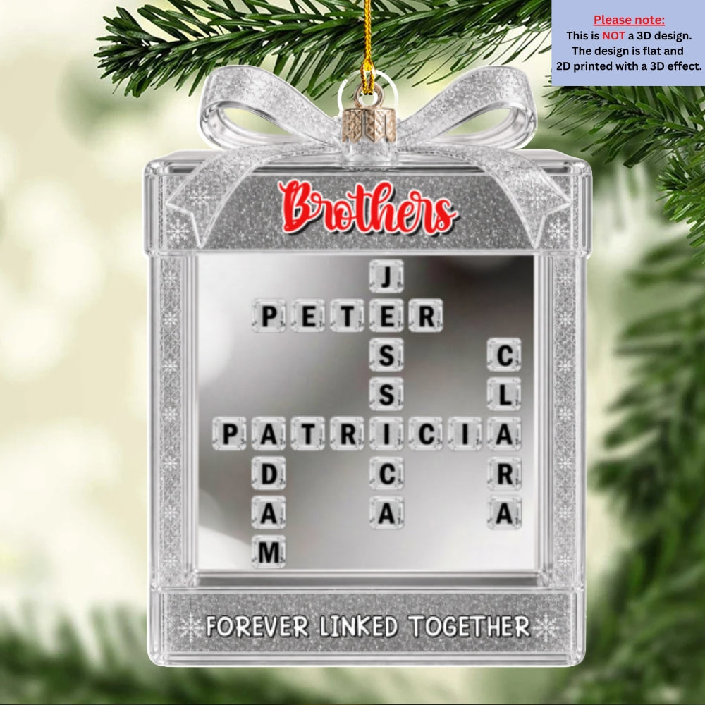 Custom Keepsake Christmas Ornament •  Connected For Life - Personalized Acrylic Ornament