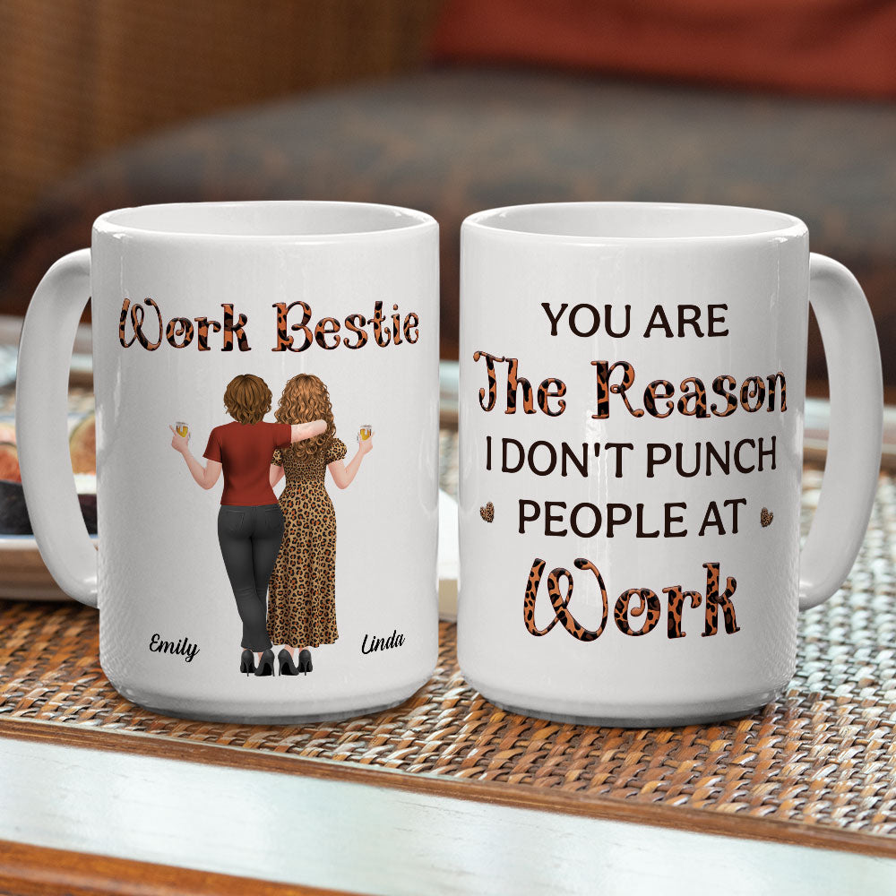 Custom Coworker, Christmas & Birthday Team Appreciation Gift • Work Bestie - Personalized Coffee Mug