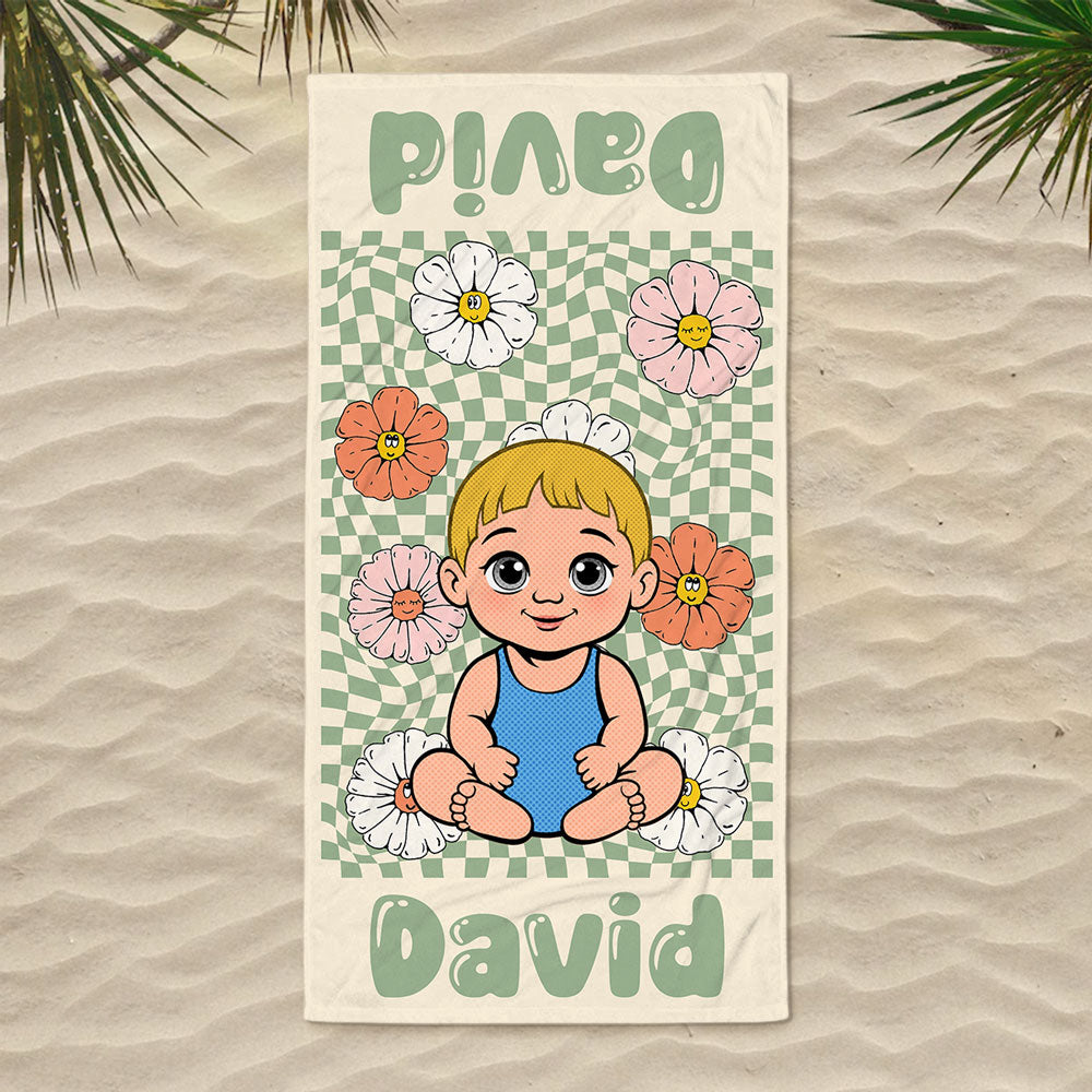 Tiny Toes Sandy Shores - Personalized Beach Towel