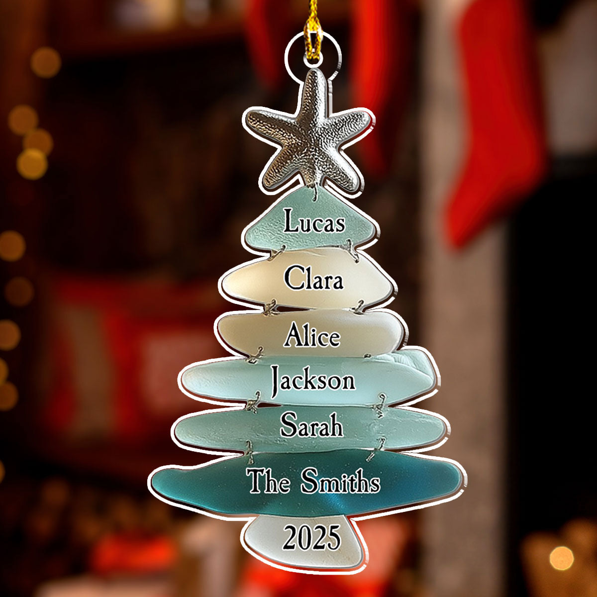 Custom Family Ornament, Christmas Gift for Family Members •  Family Sea - Personalized Acrylic Ornament