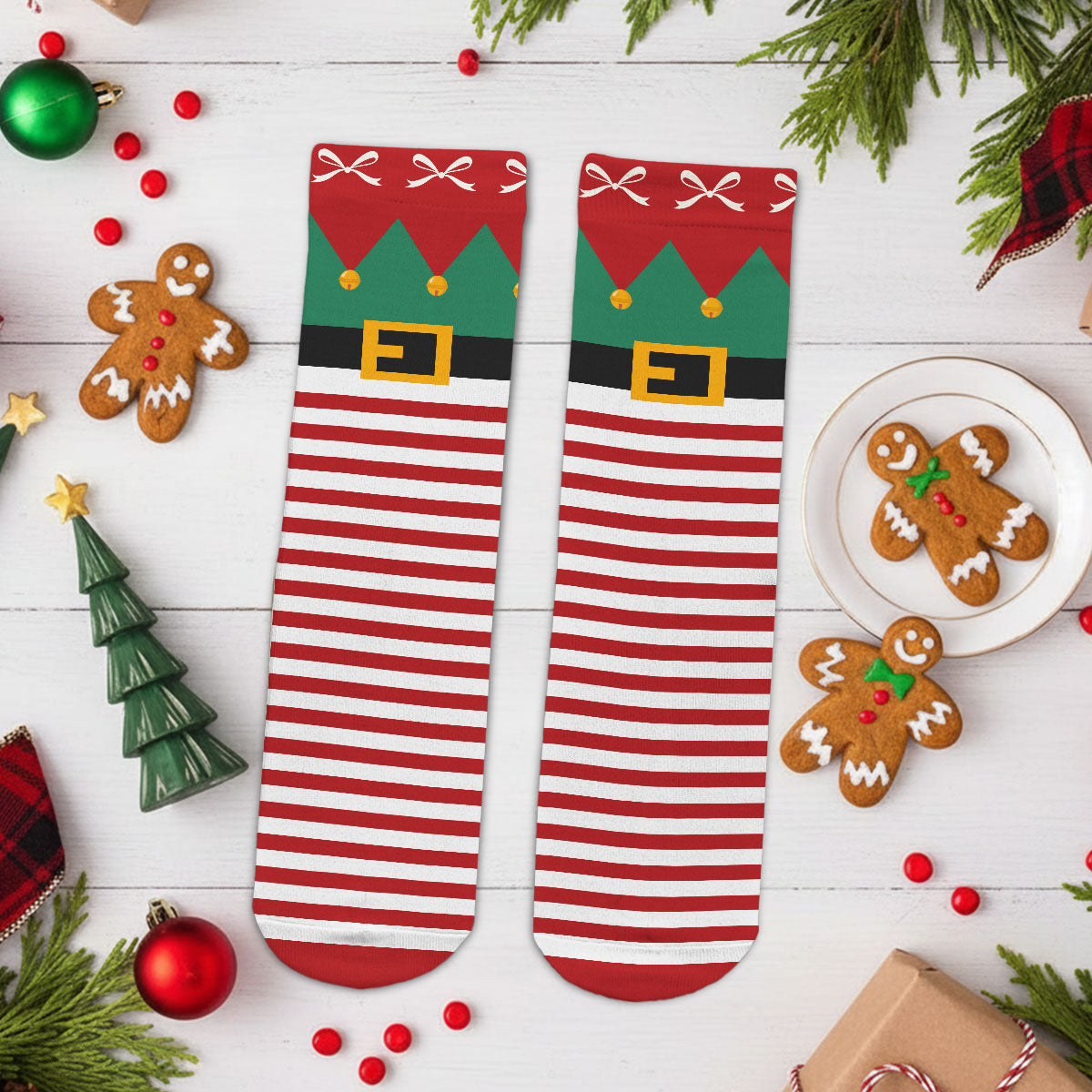 Custom Christmas Footwear, Birthday Gift For Son, Daughter • Little Elf - Personalized Crew Socks