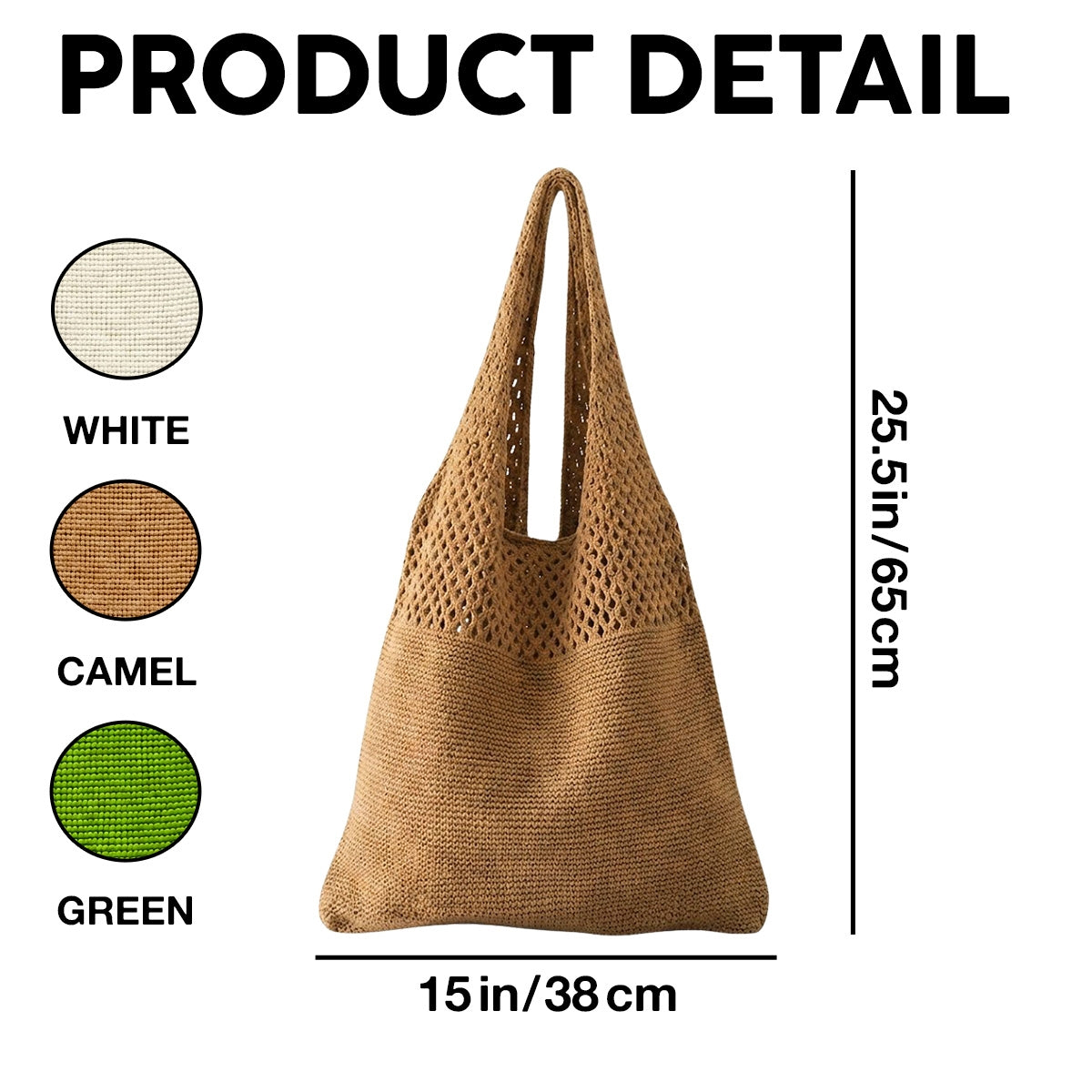 Soft Leaf Girl - Personalized Knitted Beach Bag
