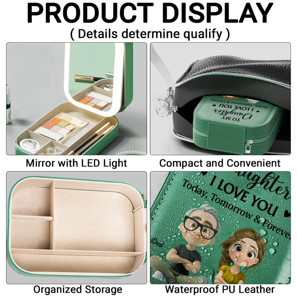 Loved Beyond Words My Daughter - Personalized Jewelry Box With LED Mirror