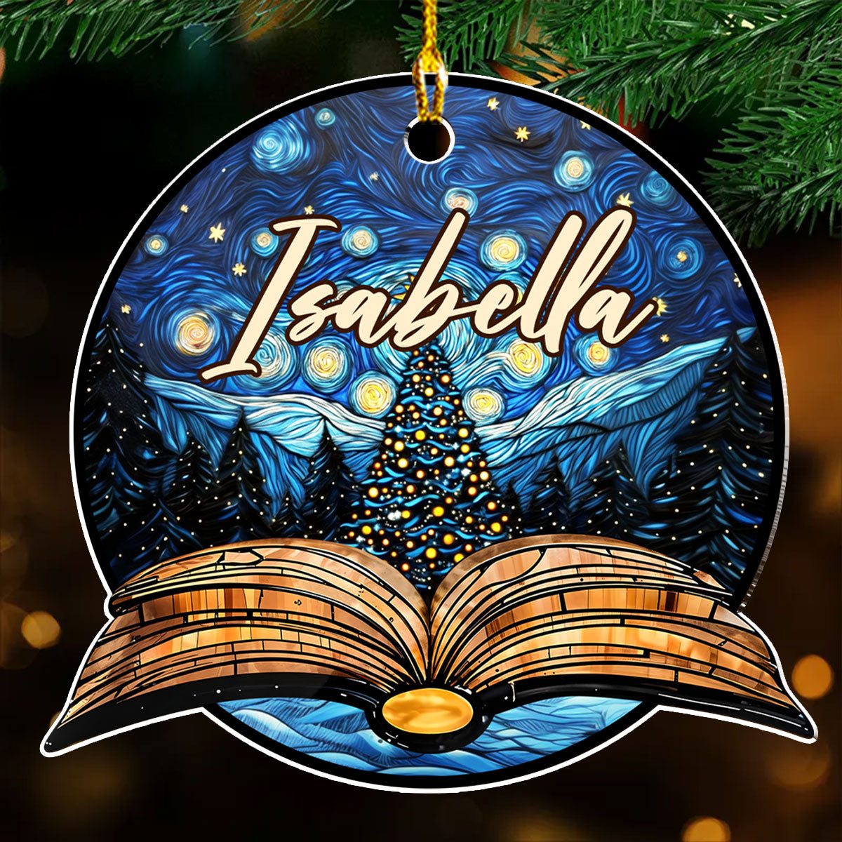 Custom Keepsake Christmas Ornament •  Fantasy Book Reader - Personalized Acrylic Ornament
