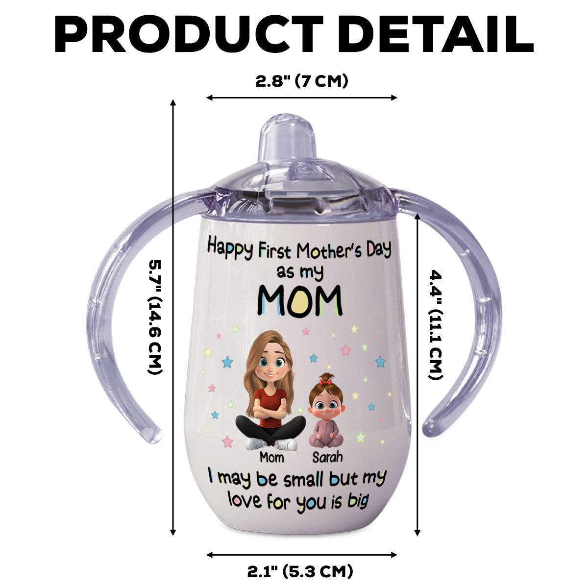 Our First Mother Day - Personalized Sippy Cup With Handles