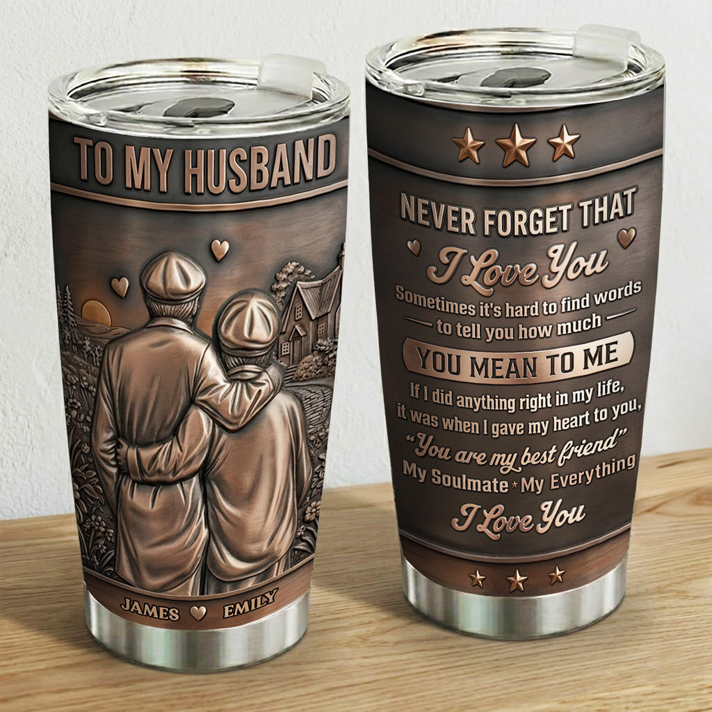 Custom Christmas Anniversary Gifts For Husband • My Love For Husband - Personalized 3D Effect Tumbler