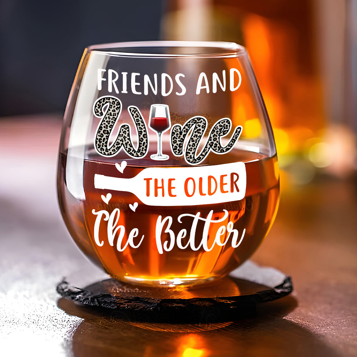 The Older The Better - Personalized Wine Glass