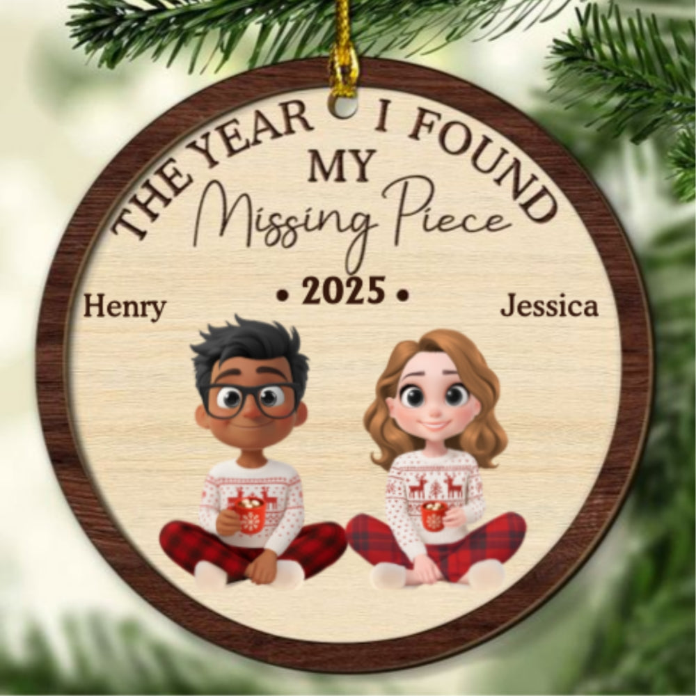 Custom Keepsake Christmas Ornament •  I Found My Love - Personalized Freeshape 2-Layered Wood Ornament