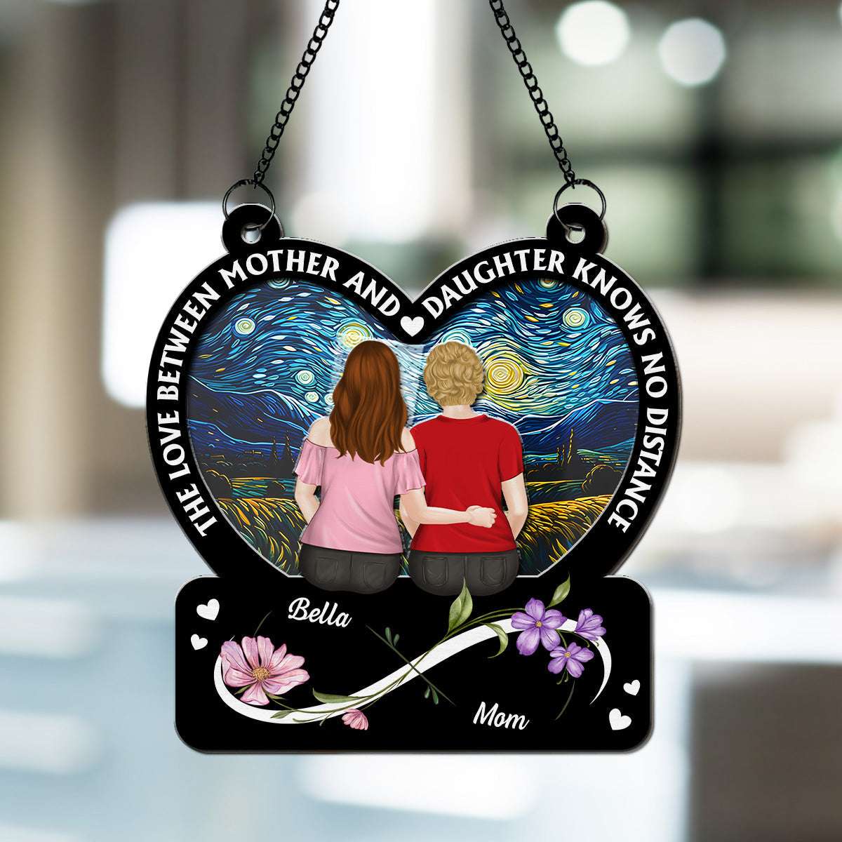 Custom Hanging Decor for Mom Daughter, Mother's Day Gifts • I Love You Mom - Personalized Suncatcher
