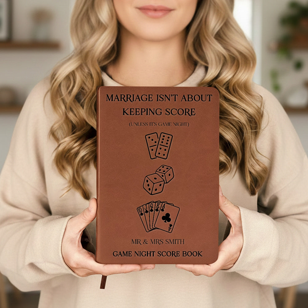 Custom Couple Game Night Score Book • Lover Score Book - Personalized Leather Journal