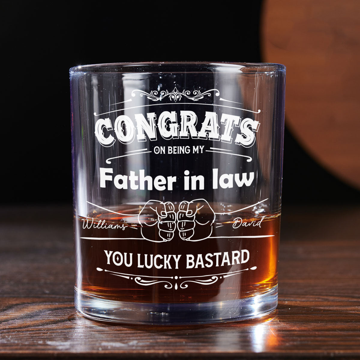 Custom Christmas Anniversary Birthday Drinkware Gifts for Wife • You Are Stuck With Me Forever - Personalized Whiskey Glass