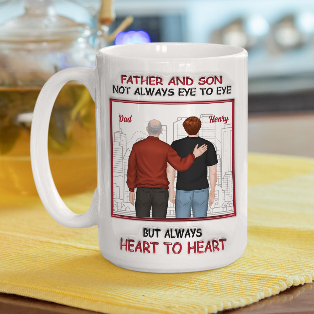 Custom Christmas & Birthday Gift for Son • Our Hearts Beat In Harmony - Personalized 3D Inflated Effect Mug
