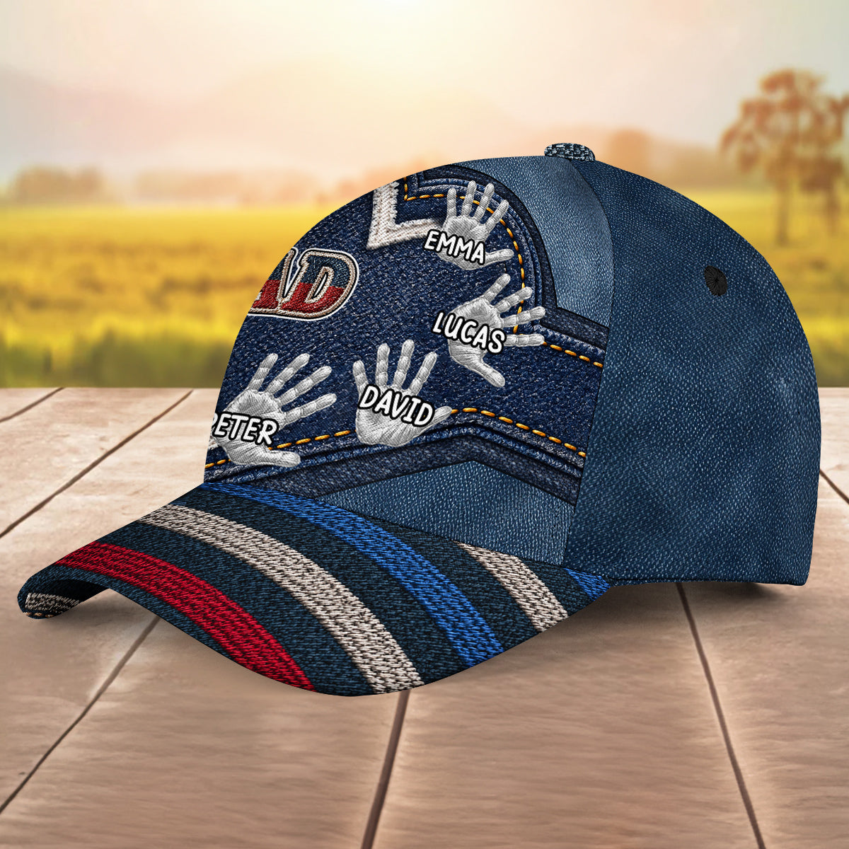 Grandpa And Grandkid's Hands - Personalized Classic Cap