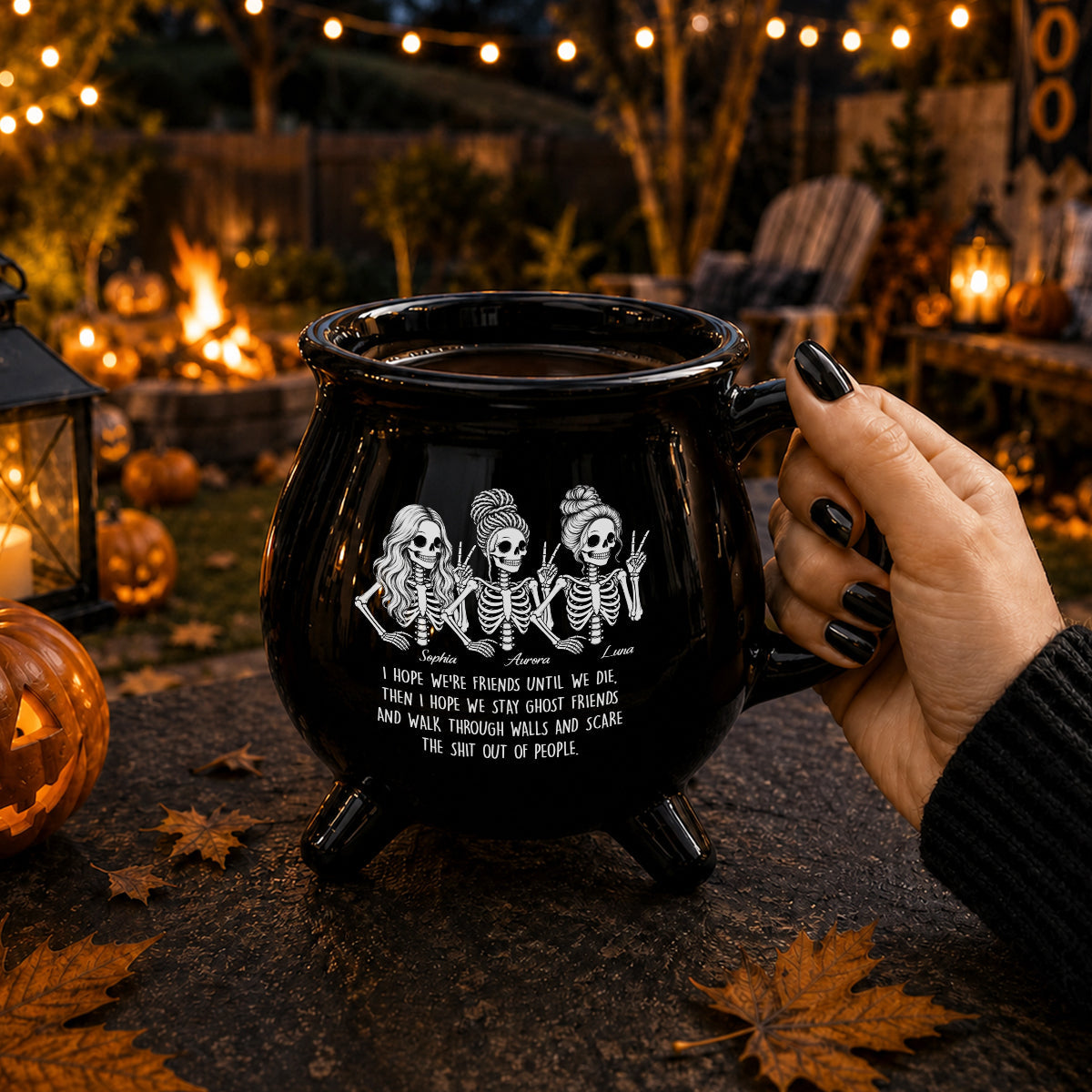 Spooky Besties - Personalized Cauldron Mug