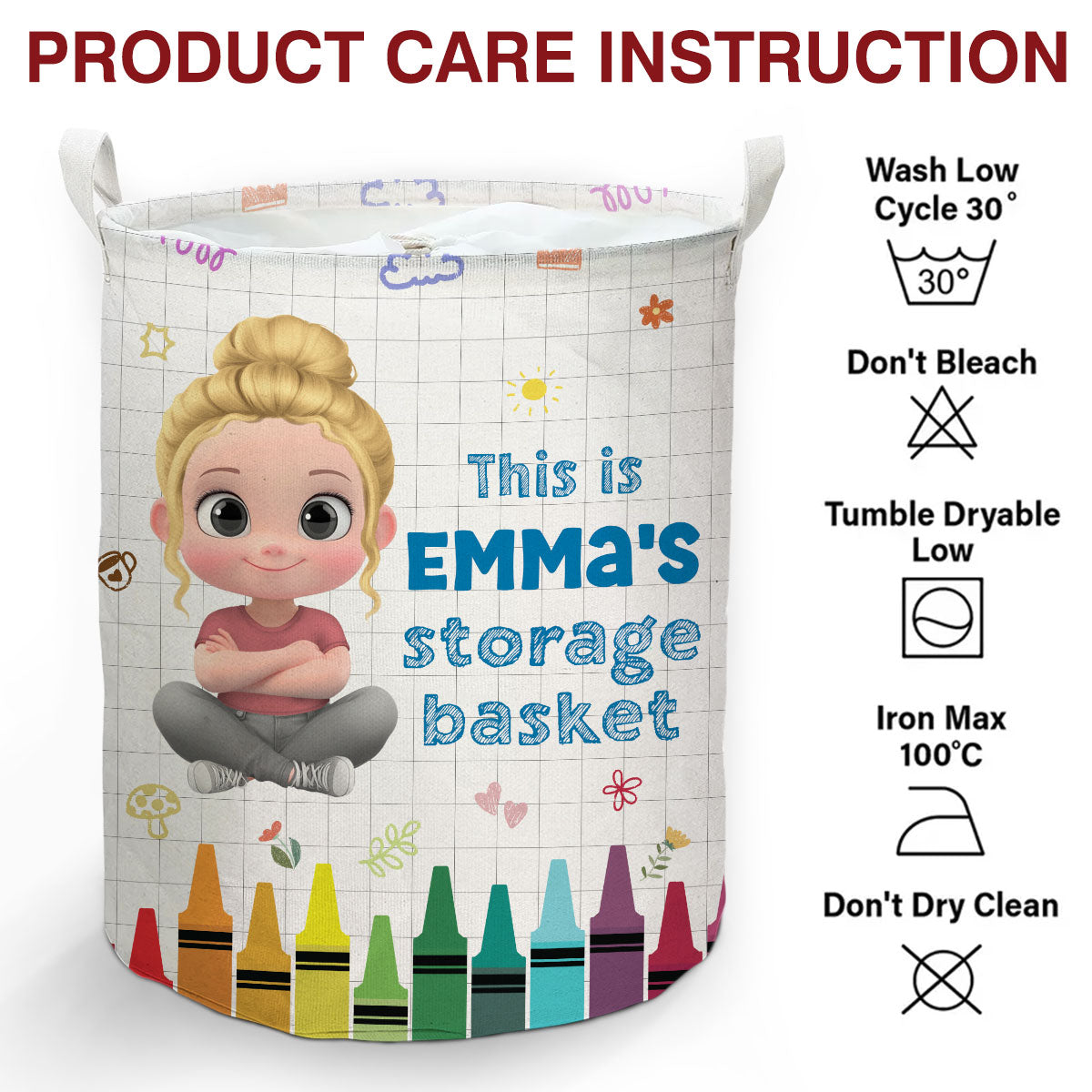 Kids Storage Basket - Personalized Basket
