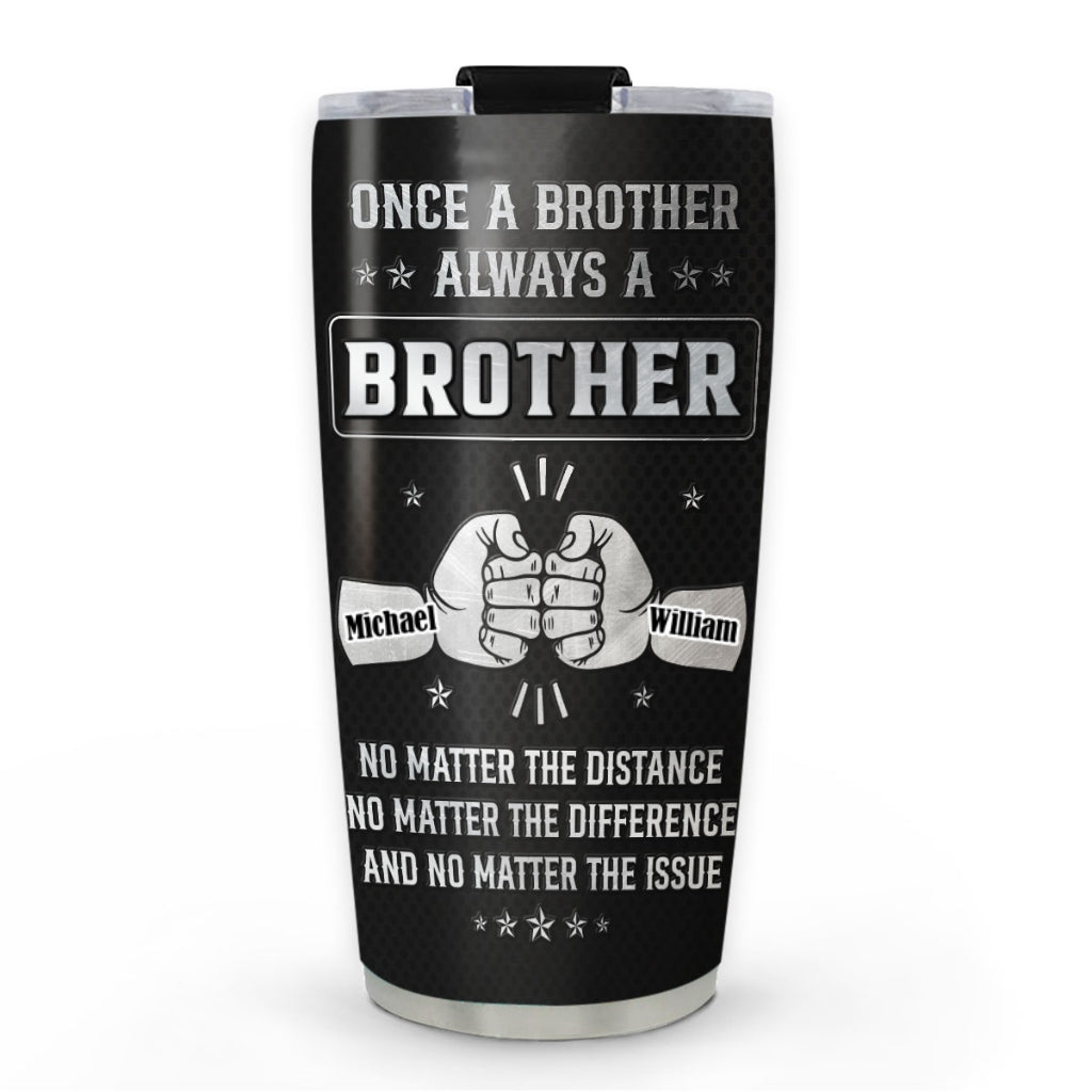 Custom Christmas Birthday Gifts For Brother • Once Brother - Personalized Tumbler