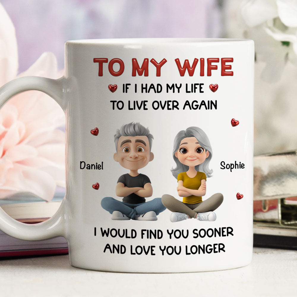 Custom Anniversary Keepsake Gifts For Couple • Meant For Each Other - Personalized 3D Inflated Effect Coffee Mug