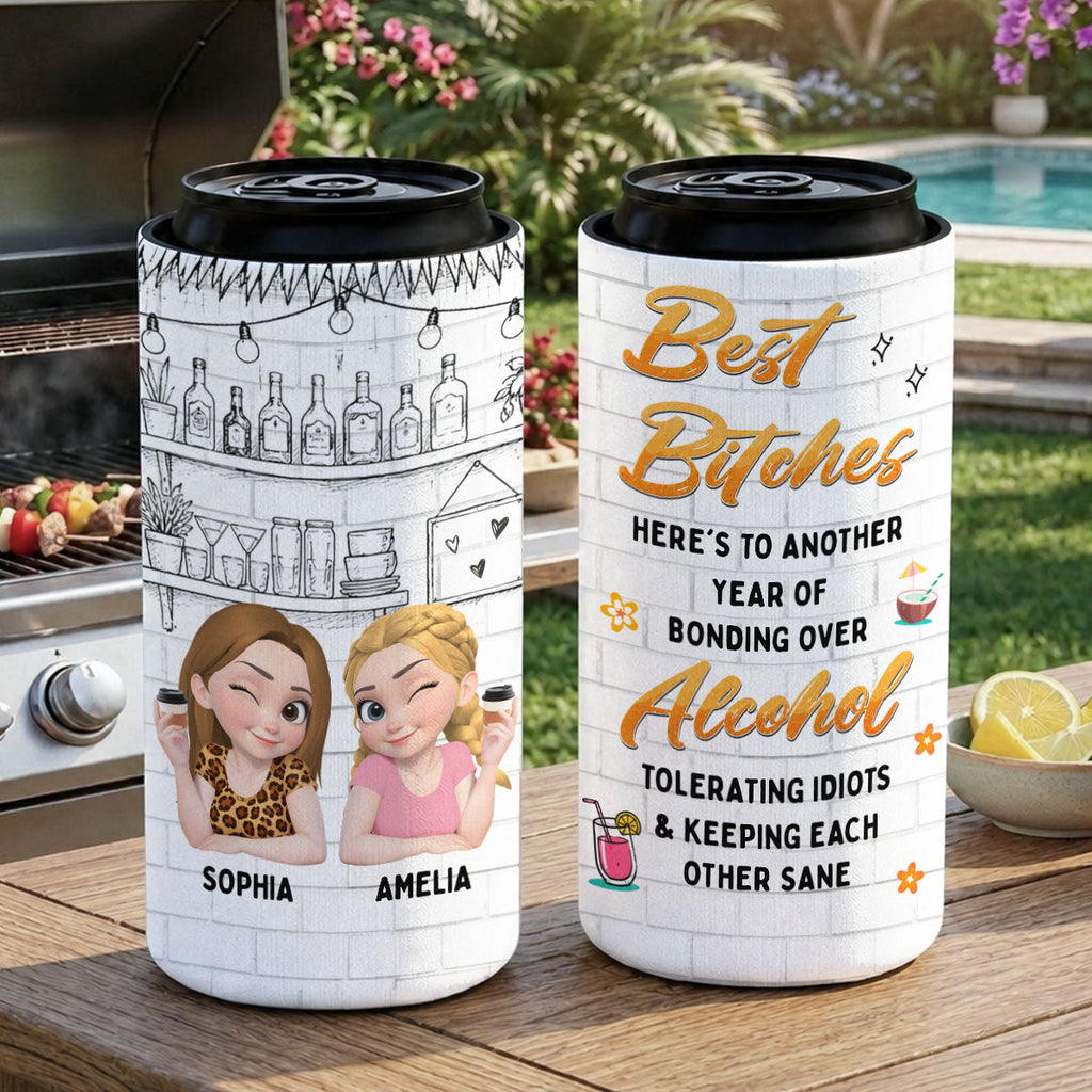 Best Bitches - Personalized Skinny Can Cooler