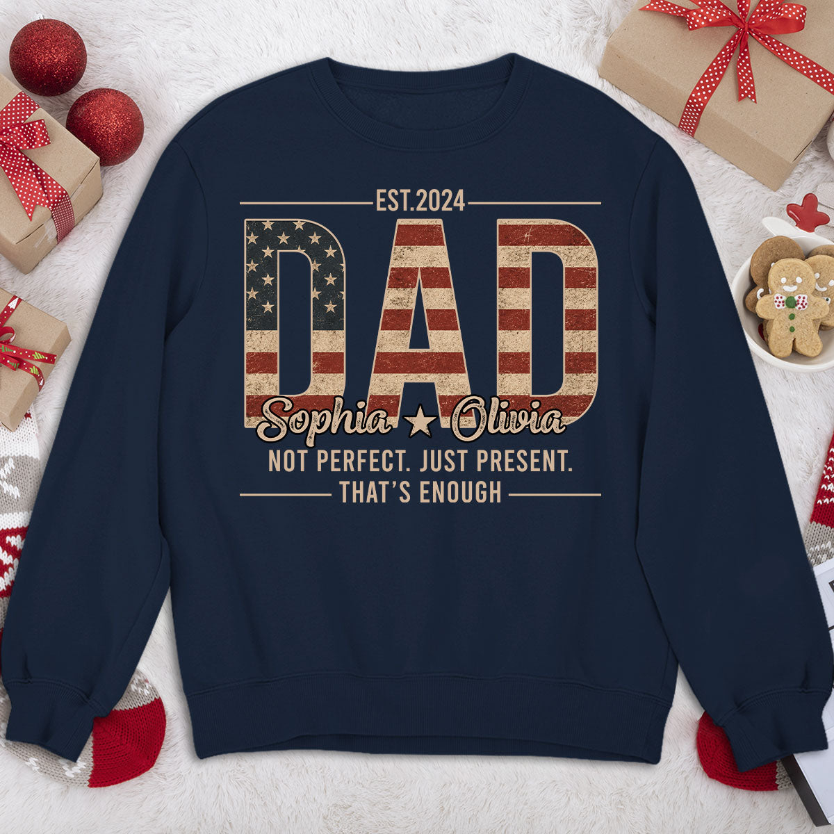 Custom Father's Day, Special Gift for Dad & Grandpa • Not Perfect Just Dad - Personalized Shirt