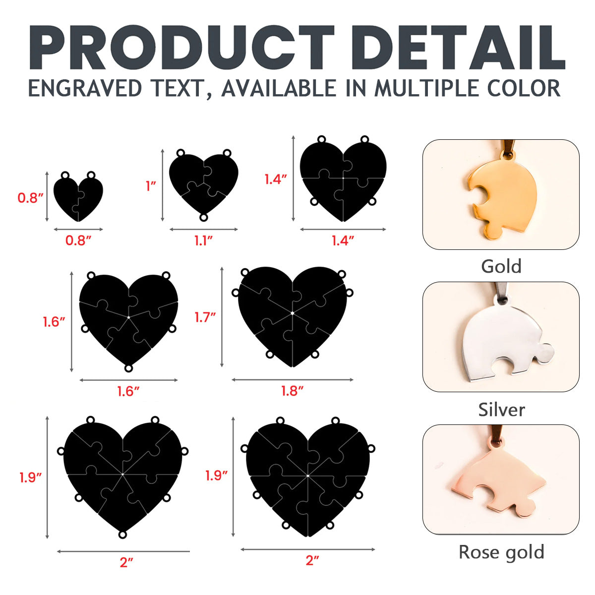 Friends Forever - Personalized Heart Puzzle Necklace