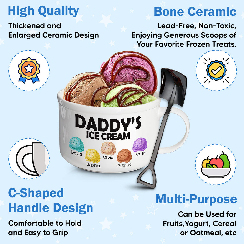 Ice Cream - Personalized Ceramic Bowl