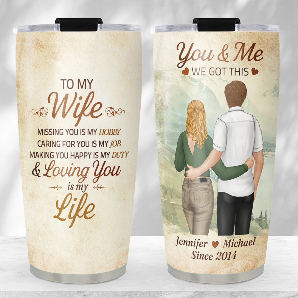 Custom Christmas Anniversary Gifts For Couple • My Life With You - Personalized Tumbler