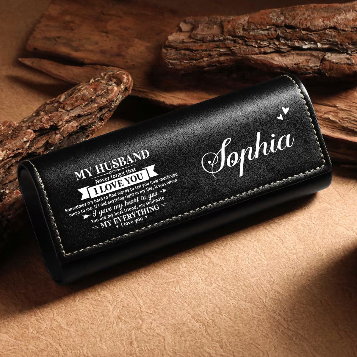 My Everything - Personalized Leather Eyeglass Case