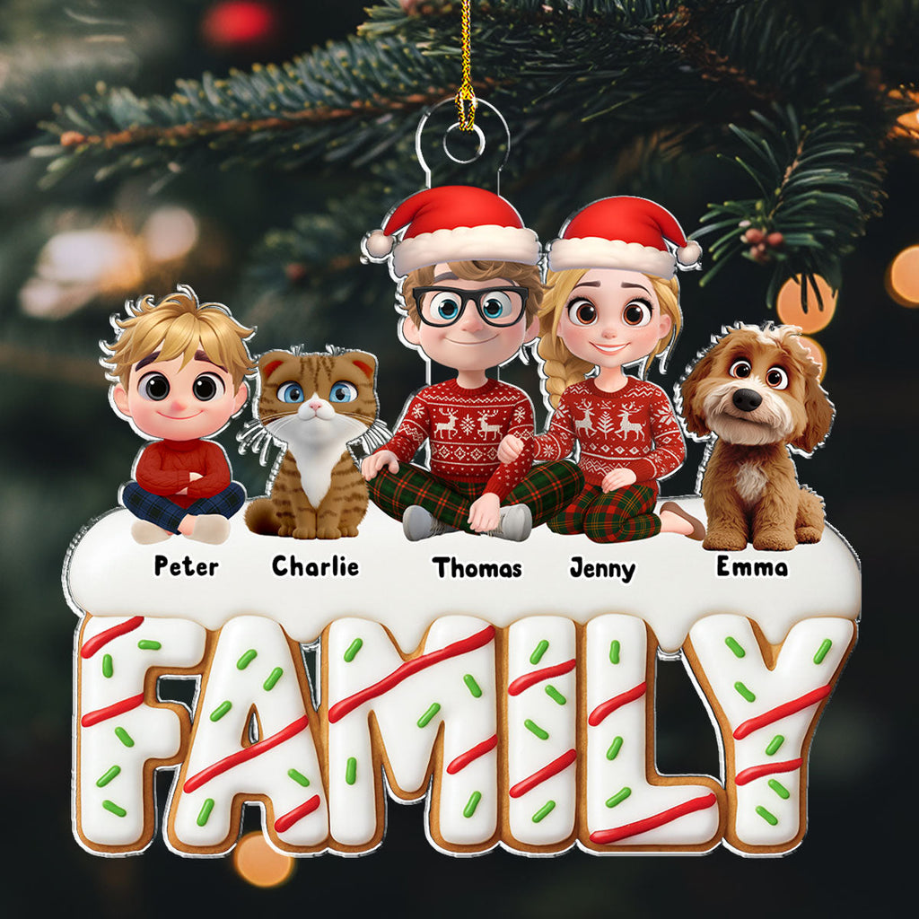 Custom Family Ornament, Christmas Gift for Family Members •  Sweetest Christmas As A Family - Personalized Acrylic Ornament