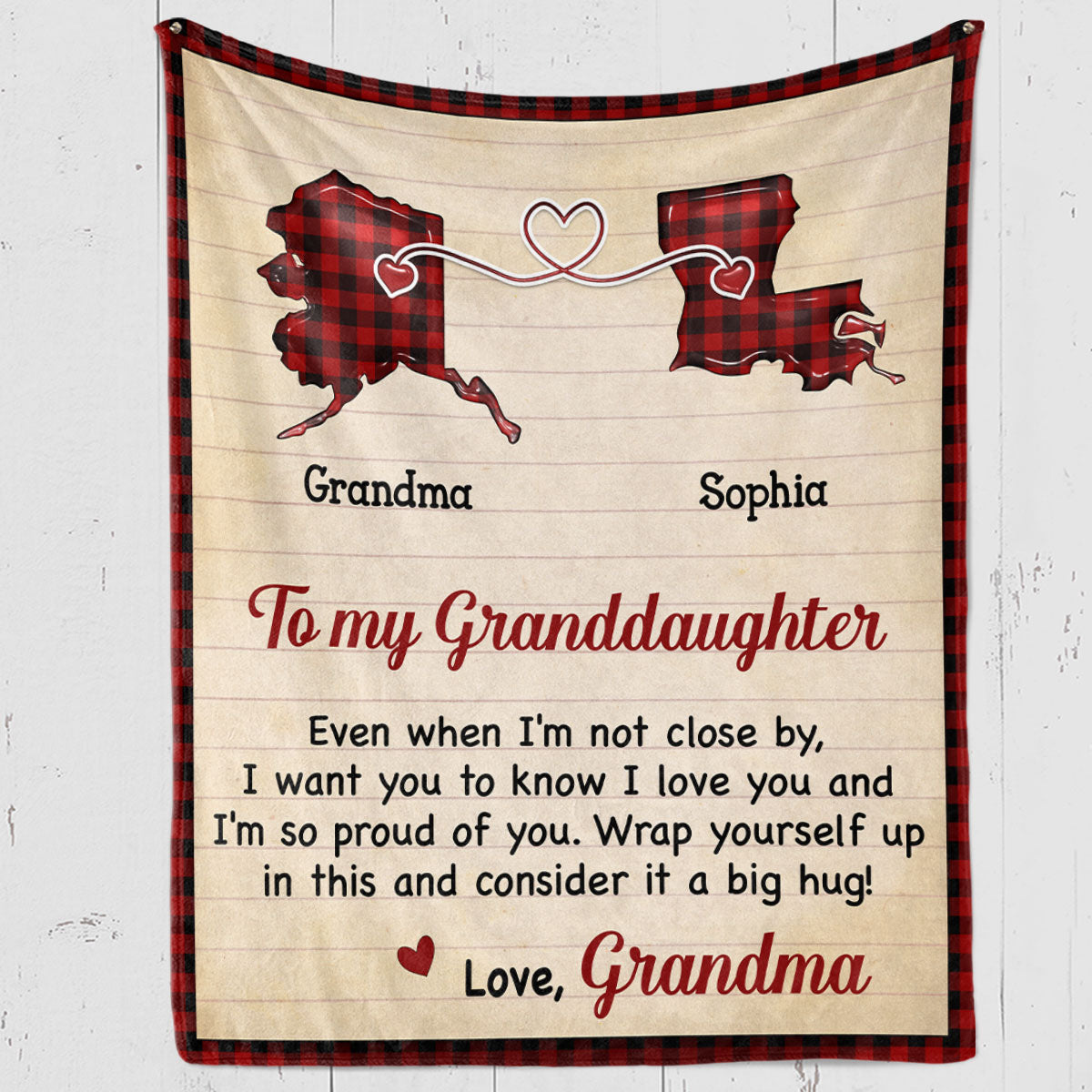 Big Hug Long Distance Gift - Personalized Fleece Blanket