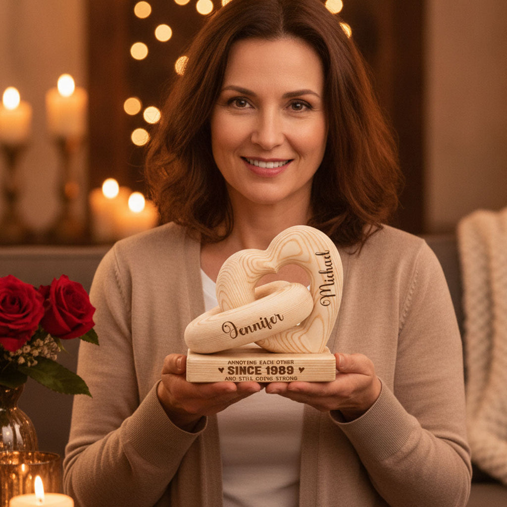 Annoying Each Other - Personalized Heart Sculpture With Base