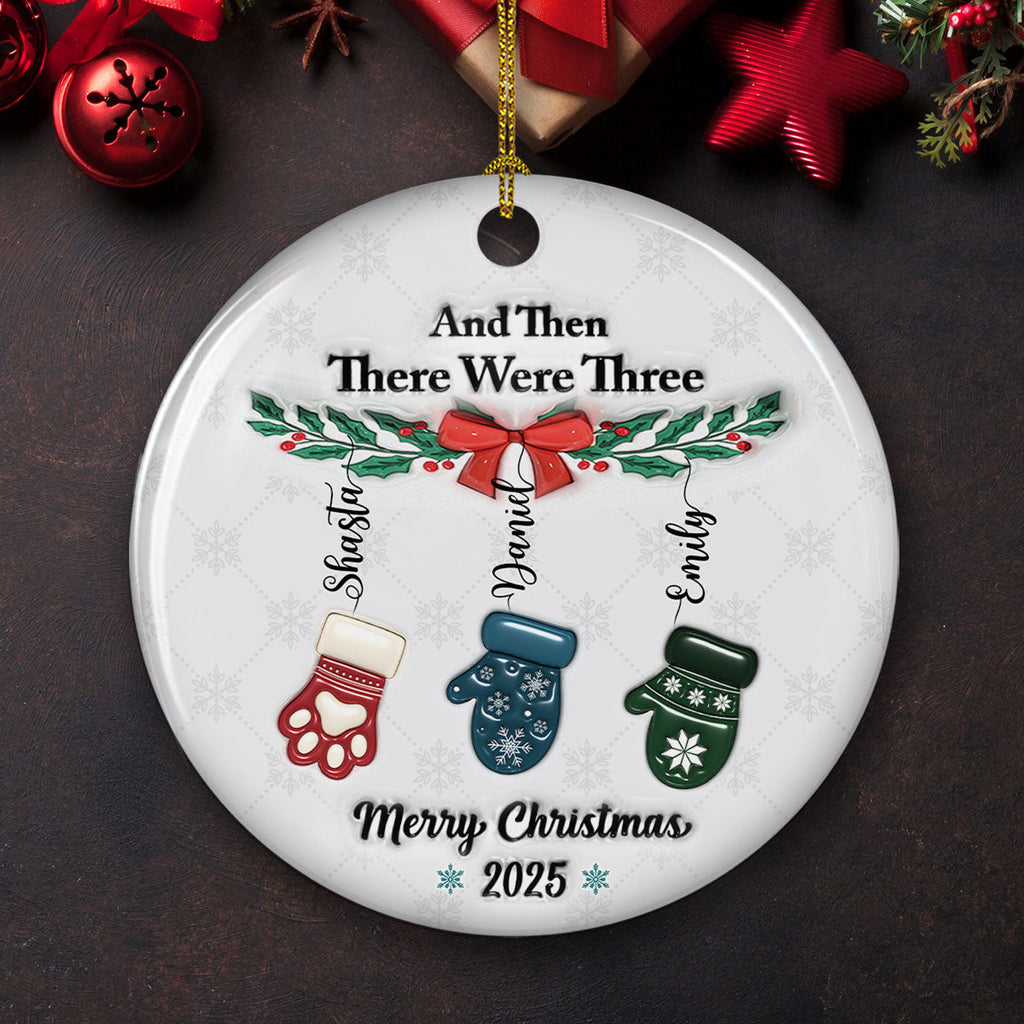 Custom Family Ornament, Christmas Gift for Family Members •  Ceramic Cozy Christmas Family - Personalized 3D Inflated Effect Ceramic Ornament